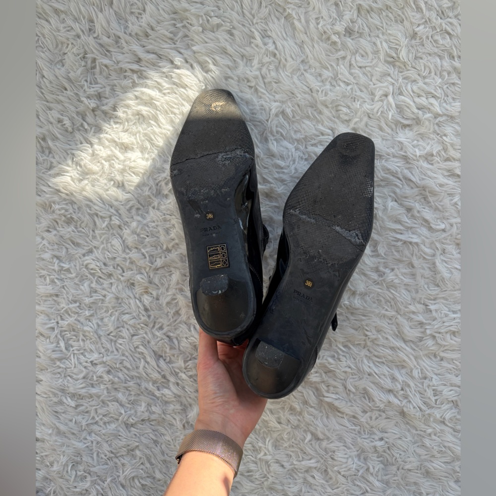Vintage Prada Mary Jane Kitten Heels Size 38.5 - Picture 5 of 10